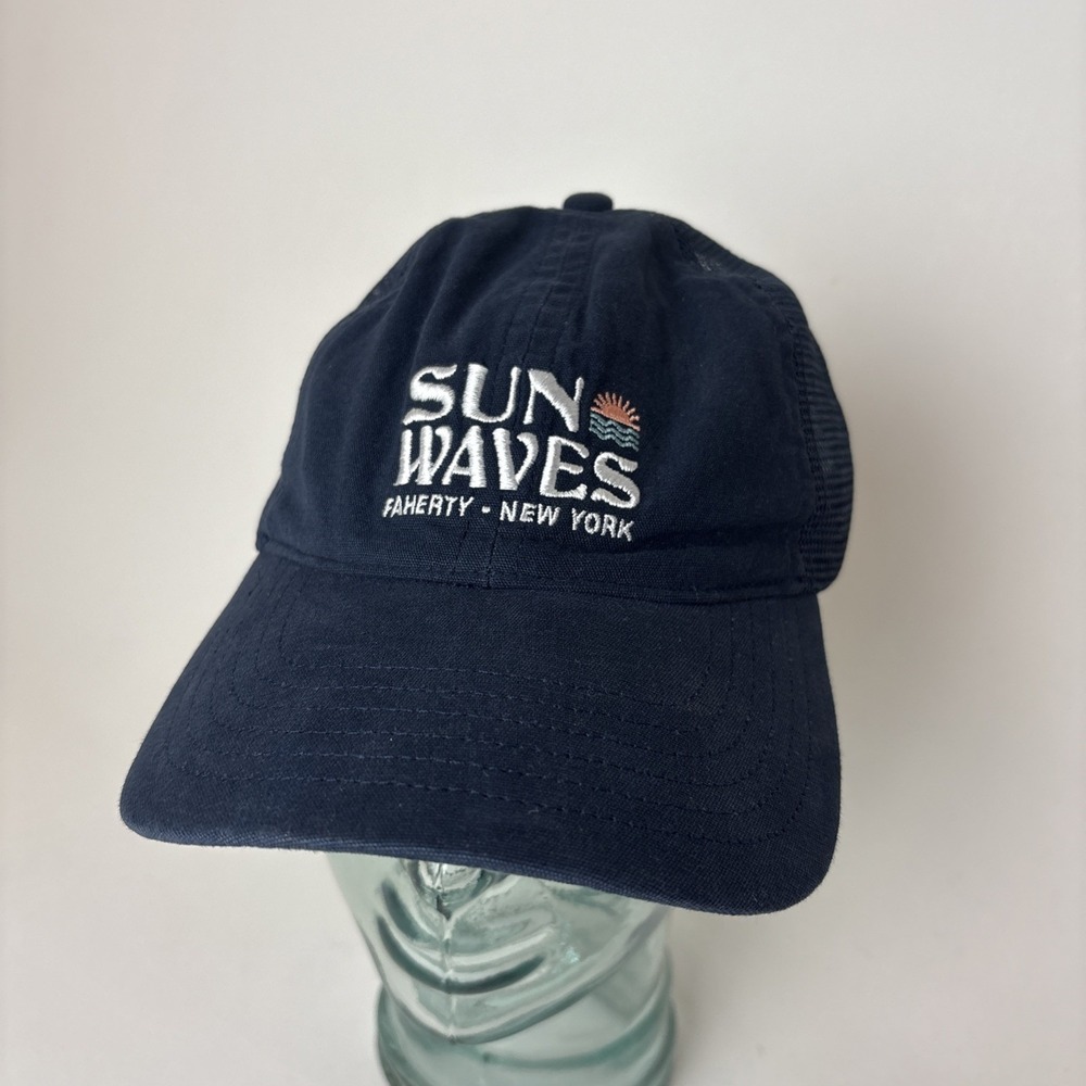 Faherty Brand Hat Unisex Navy Blue Snapback Cap Outdoor 100% Cotton Sun Waves